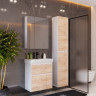 Тумба LEMARK COMBI 60 см под раковину, подвесная/напольная, 2 ящика, фасад Дуб кантри, корпус белый глянец LM03C60T-dub